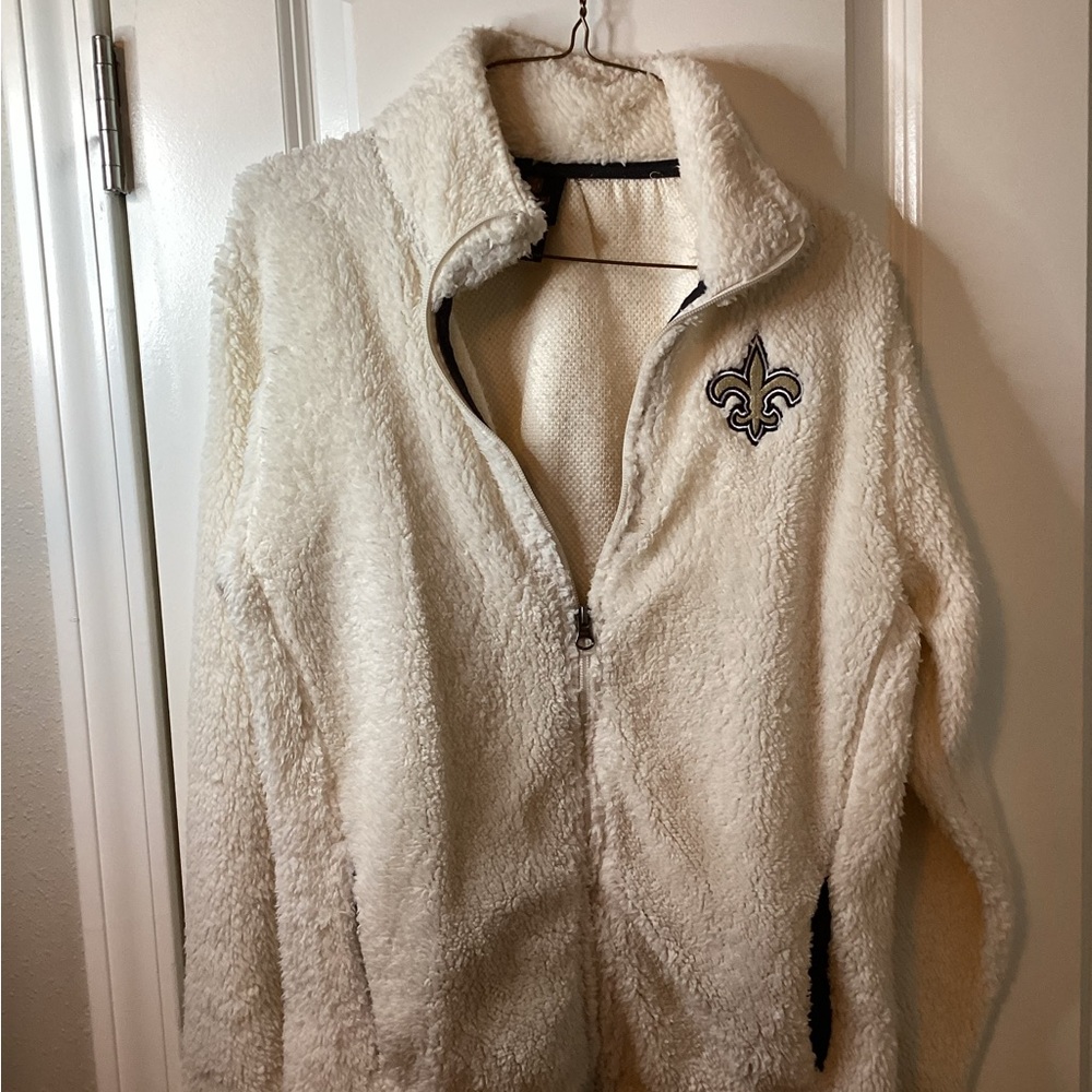Saints Fleece Cream Zip Up